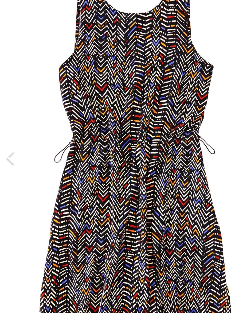 Title Nine -Neck Sleeveless Zigzag Print Summer Dress - Picture 3 of 4